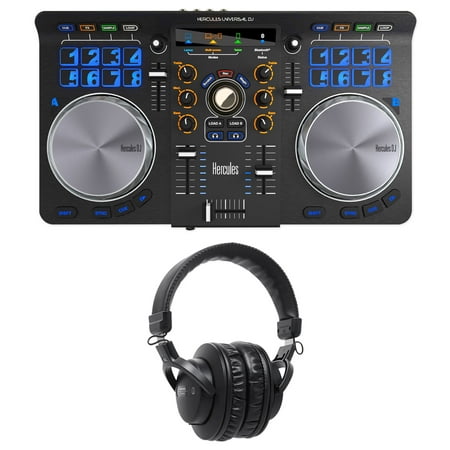 Hercules Universal DJ USB MIDI Bluetooth DJ Controller+Audio Technica Headphones