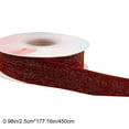 thumbnail image 3 of Burgundy Velvet Ribbon Wired 0.4 Inch Glossy Velvet with Glitter Christmas Ribbon for Christmas Tree Decoration Big Bow Gift Wrapping Crafts Wreaths Supplies 5 Yards, 3 of 6