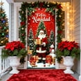 thumbnail image 3 of HCBY Merry Christmas Door Cover Decorations Xmas Background Banner Xmas Door Hanging Covers for Front Porch Farmhouse Home Indoor Outdoor Decoration(Santa#19 35"x71"), 3 of 6