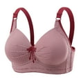 thumbnail image 2 of GUZOM Plus Size 44 Womens Red Wireless Plaid Bra - Nylon Spandex, Adjustable Straps, Comfortable Everyday Lingerie, 2 of 9