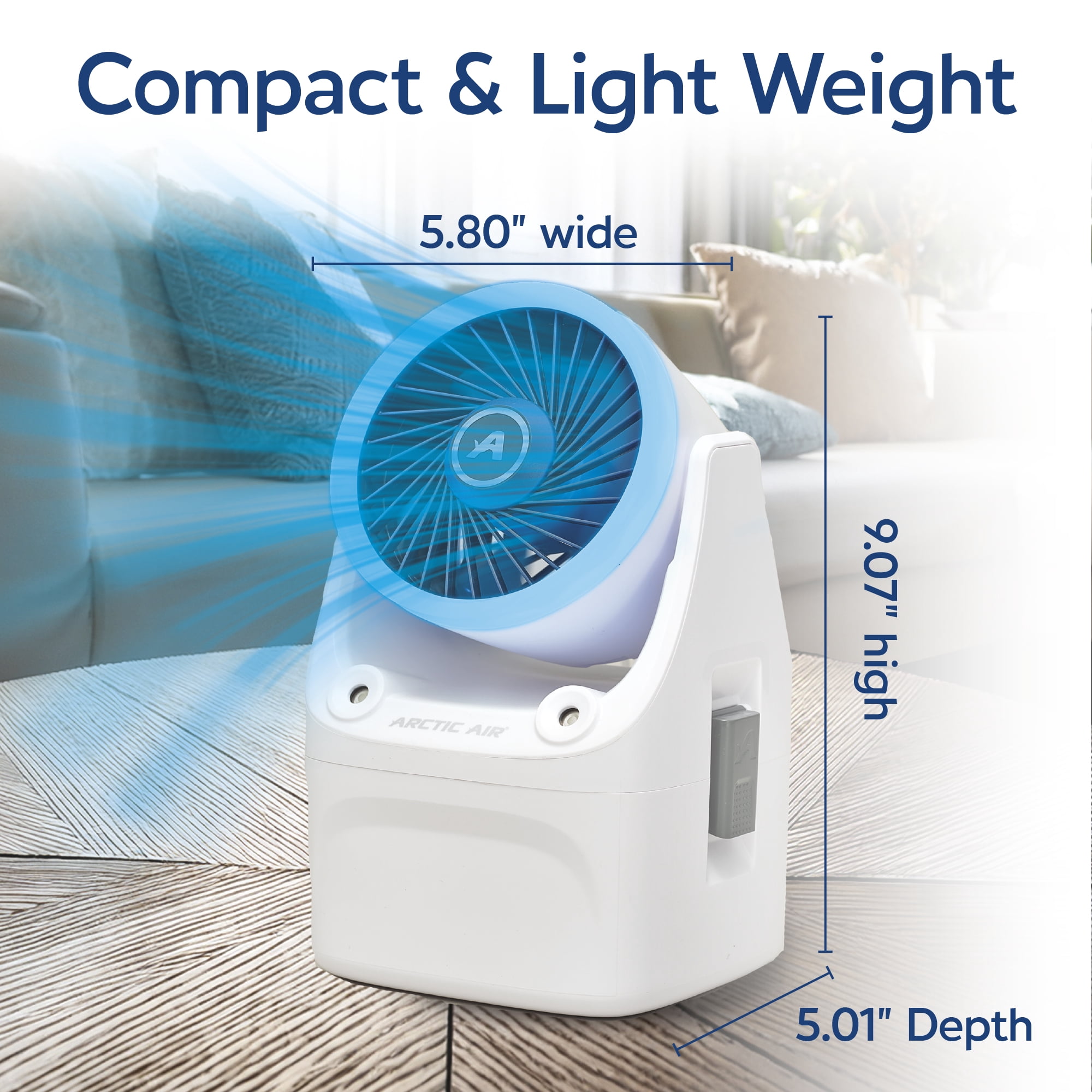 Arctic Air Ice Jet X3 Air Cooler, 3 Speed Portable Cooler with LED, Lightweight & Compact Space Cooler