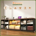 thumbnail image 6 of 63"W Dresser for Bedroom TV Stand Dresser with LED Lights & Power Outlets & 8 Drawers,Dresser for 60 65 70 Inch TV,Long Fabric Dresser,Rustic Brown, 6 of 8