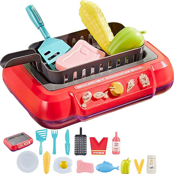 Funtogether Color-Changing Kitchen Playset with Pretend Play BBQ Grill