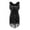 Black, variant on MSemis Women's Flapper Dresses Sequin Tassel Salsa Latin Dance Dresses 1920s Cocktail Dresses Rose L