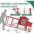 thumbnail image 5 of PETSCOSSET 158"L Large Chicken Coop with Run, Outdoor Chicken Hen House with Wheels, Nesting Boxes, Red, 5 of 7