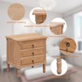 thumbnail image 6 of Pellebant Oak Nightstand with 3 Drawers Bedroom Furniture, 6 of 6