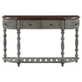 thumbnail image 3 of 52" Vintage Curved Console Table Sofa Table Half Moon Entryway Table Wooden Entrance Table with 4 Drawers and 1 Shelf for Hallway Living Room Bedroom, Antique Gray, 3 of 7