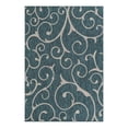 thumbnail image 3 of Unique Loom Outdoor Botanical Collection Area Rug - Curl (7' 10" x 11' 4" Rectangle Teal/Ivory), 3 of 7