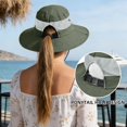 thumbnail image 6 of Minzimin 1Pcs Ponytail Sun Bucket Hats for Women UV Protection Foldable Mesh Wide Brim Hiking Beach Fishing Summer, 6 of 6