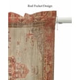 thumbnail image 5 of Red Beige Linen Curtain Valance for Bedroom/Bathroom/Kitchen/Office/Living/Dining Room Window,Vintage Boho Ethnic Geometric Abstract Art Rod Pocket Topper Decorative Cafe Drapes Panel 42"x12", 5 of 6