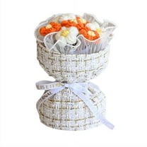 Crochet Flower Bouquet Kit, Puff Stitch Bouquet Completed or DIY Kit, Valentines Mother's Day Wedding Gift, Forever Blooming Yarn Art for Mom, Valentine, Birthday