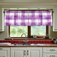 thumbnail image 3 of Yayeee Kitchen Curtains Set of 2 Light Filtering 57"x36" Over Sink Window Panels, Purple and White Pattern, 3 of 7