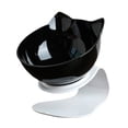 thumbnail image 1 of Cuencos de comida para gatos elevados 15°, cuenco de plástico transparente elevado para gatos con soporte, cuenco antivómitos para gatos, 1 of 5