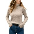 thumbnail image 2 of SOMER Sweaters for Women Casual Turtleneck Long Sleeve Loose Knit Pullover Sweater Fall Winter Clothes 2025, 2 of 7