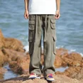thumbnail image 2 of Pantalones Hombre Otoño Marrón Pantalones Cargo para Hombre Rectos Apilados Harajuku Y2k Oversize Emo Estética Pantalones Vintage Talla Grande Grande, 2 of 5
