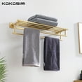 thumbnail image 5 of KOKOSIRI 24 Inch Towel Rack with Double Towel Bars Bathroom Towel Shelf Towel Holder Wall Mounted SUS 304 Stainless Steel Brushed Gold B6005BG-L24, 5 of 7