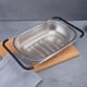 thumbnail image 3 of Sobre el fregadero de acero inoxidable ovalado con asas de goma extensibles coladores, colador de malla fina cesta de cocina para colar, escurrir, enjuagar frutas, verduras50*37,5*50cm, 3 of 4