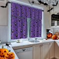 thumbnail image 3 of Funny Spiders Halloween Kitchen Curtains Purple Window Curtains Valance and Tier Set 36 Inch, Autumn Rod Pocket Short Tier Curtain for Room, Kids Small Cafe Kitchen Decor, 3 of 6