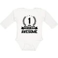 thumbnail image 3 of Inktastic 1 year of being awesome birthday black Boys or Girls Long Sleeve Baby Bodysuit, 3 of 5
