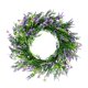 thumbnail image 4 of Guirnalda de hojas verdes artificiales con corona de lavanda para la puerta. Púrpura, 4 of 9