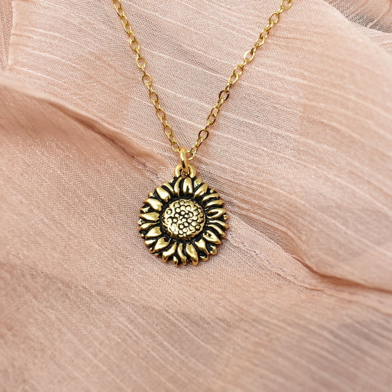 Sunflower necklace and earrings discount