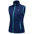 thumbnail image 2 of Mapamyumco Women's Lightweight Vest, Windproof Sleeveless Jacket Water-repellent Softshell Vest for Running Golf Hiking, Blue XXXL, 2 of 7