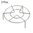 thumbnail image 3 of Uxcell 3 piezas de soporte de vapor de 6.3" de diámetro, trivet de metal para cocinero, tono plateado (2" de alto), 3 of 6