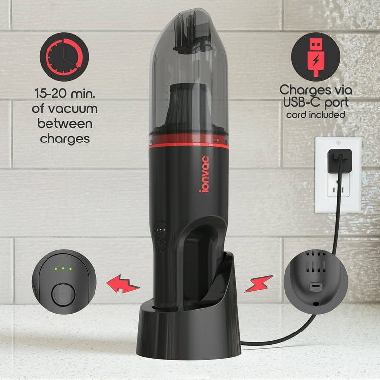 ionvac cordless vacuum with usb charging and attachments