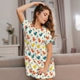 thumbnail image 3 of Gaeub Colorful Squirrel Print Women's Short-Sleeved Nightdress,Loose Comfy Pajama Sleepwear,Summer Night-dresses for Women, 3 of 6