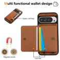 thumbnail image 4 of Dteck Wallet Case for Google Pixel 9 Pro / Pixel 9, Magnetic Clasp Zipper Purse PU Leather Wristlet Wallet Case with Credit Card Slot Holder Back Flip Cover with Strap for Pixel 9 Pro / Pixel 9,Brown, 4 of 5