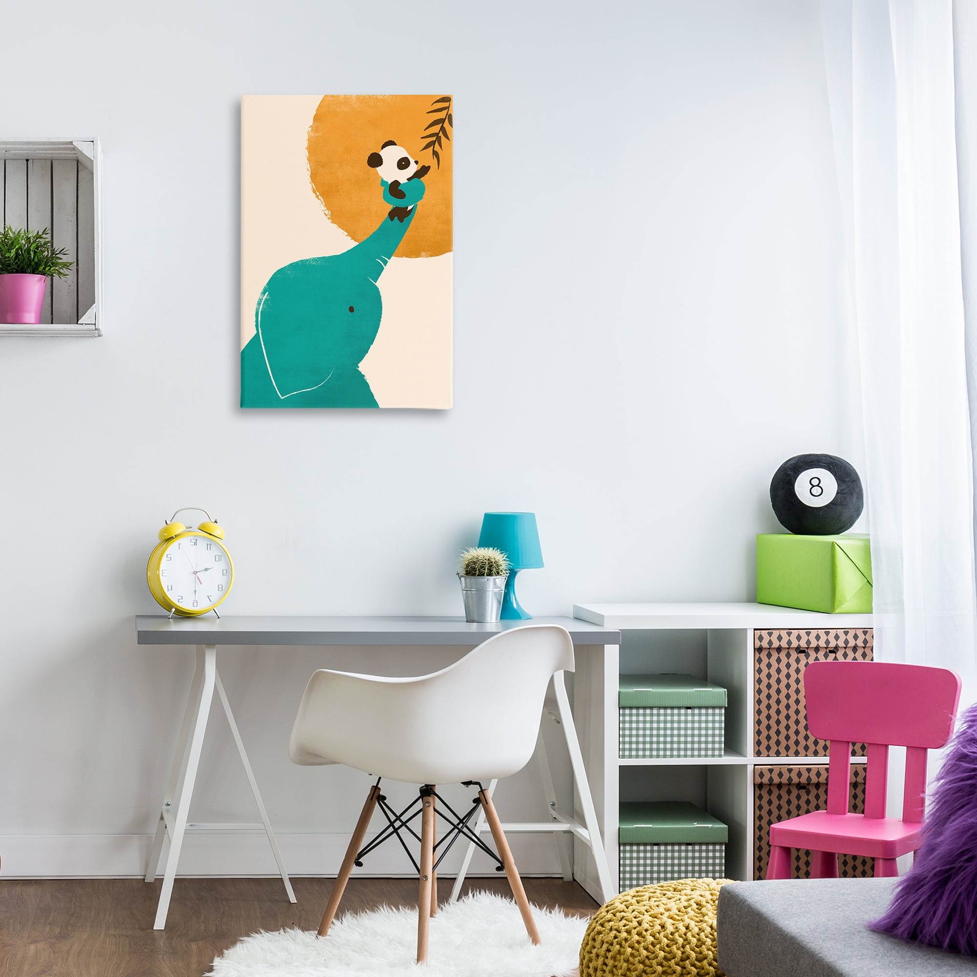 Stupell Industries Elephant & Panda Friends Animals & Insects Painting Gallery Wrapped Canvas Art Print Wall Art, 20 x 30