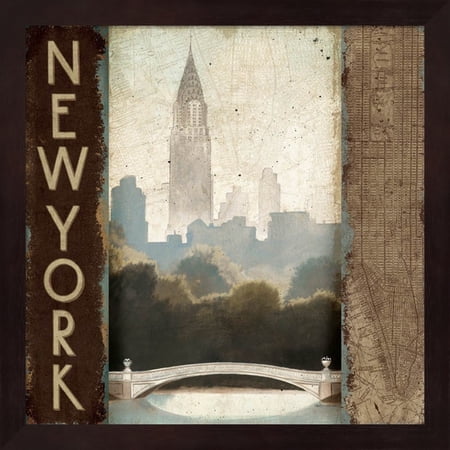 Metaverse NA Marco Fabiano 'City Skyline New York Vintage Square' Framed Art