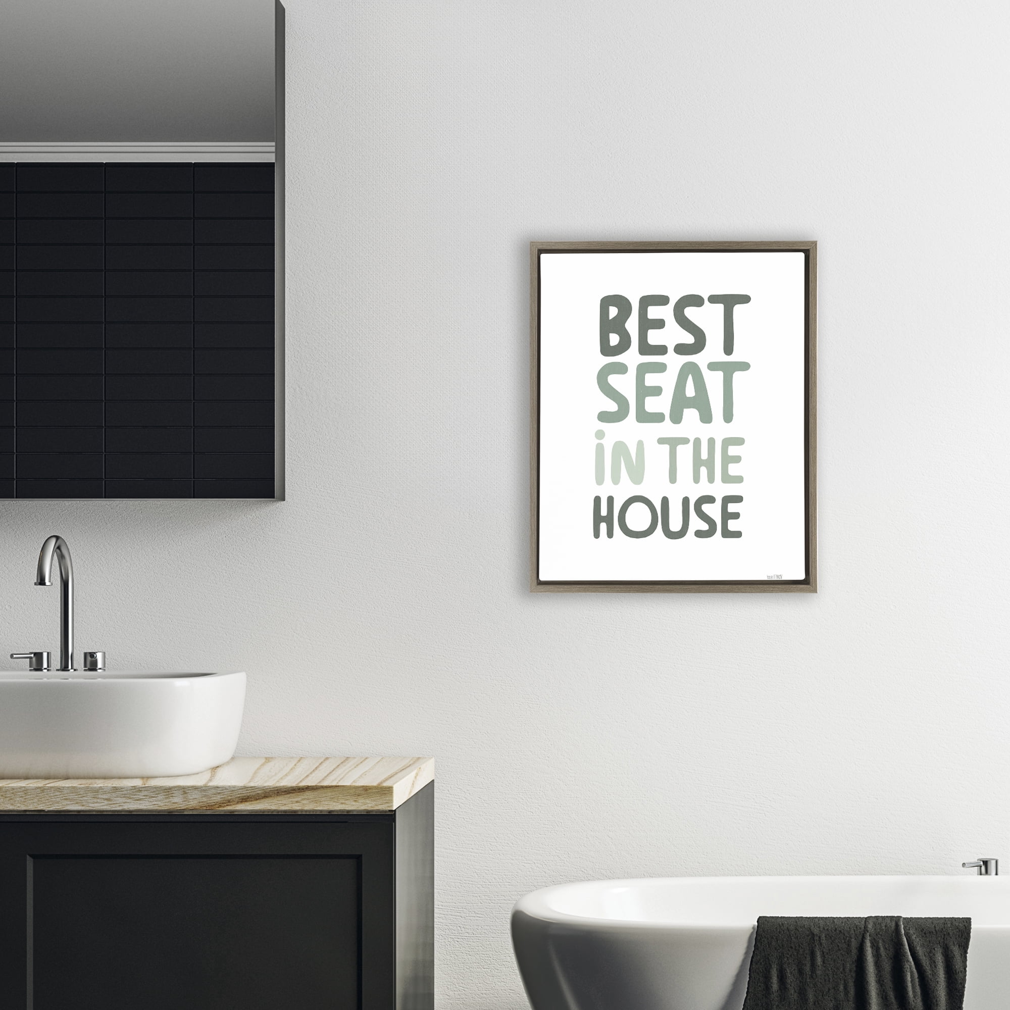 Stupell Industries Green Best Seat in House Brown Framed Floater Canvas Wall Art, design by House Fenway
