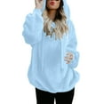thumbnail image 4 of UAMVSH Plus Size Hoodies for Women Fleece Sherpa Quarter Zip Pullover Tops Comfy Soft Fuzzy Long Sleeve Tops with Pockets for Cold Winter, 4 of 7