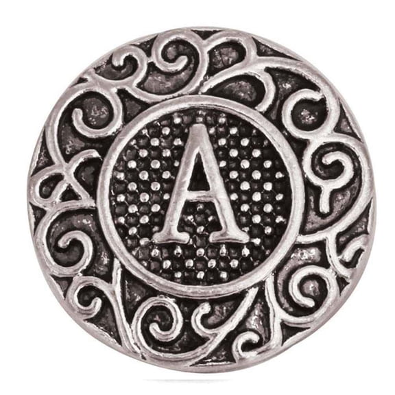 Choose Letter | Vintage Alphabet Initial Snap Jewelry Ginger Charm Button, For Interchangeable DIY Customizable Accessories