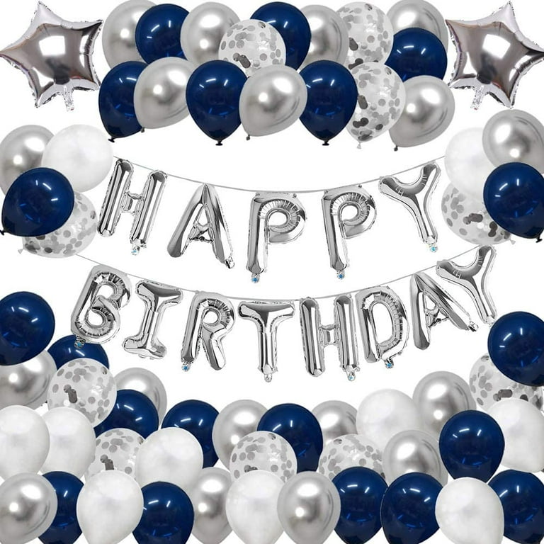 16th Birthday Decorations for Him or Her 16th Birthday Silver Party  Supplies Number Balloons and Happy Birthday Banner Balloons 