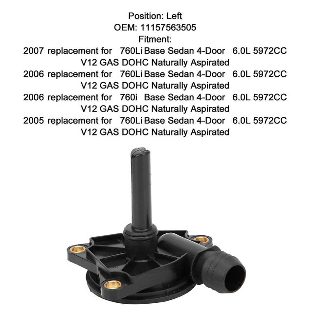 VOLLSUN Right Hand Crankcase Vent Valve 11157563506 Replacement for E65 E66 760i 760Li