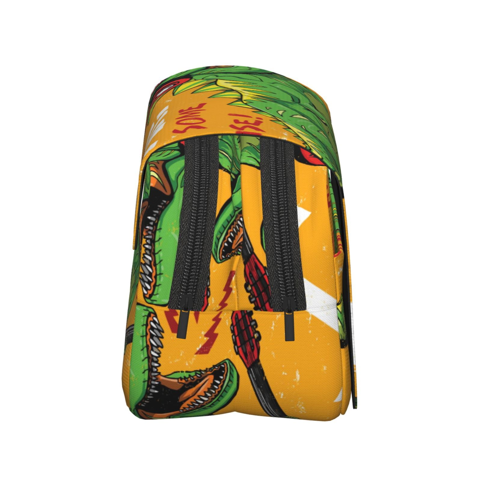 Rateoe Cool Dinosaur Playing Guitar Pattern Double Clamshell Pen Case, Storage Organizer with Two Zipper Compartments– Holds Up to 50 Pencils & Pens