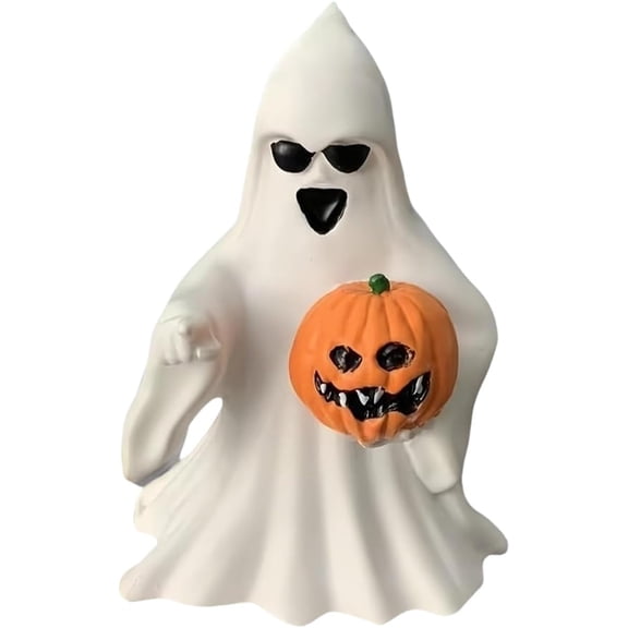 Halloween Ghost Figurine, Spooky Resin Ghost Statue, Funny Cute Ghost Ornaments for Halloween Decorations, Porch and Indoor Home Office Desk Decor, Christmas,New Year's Gifts