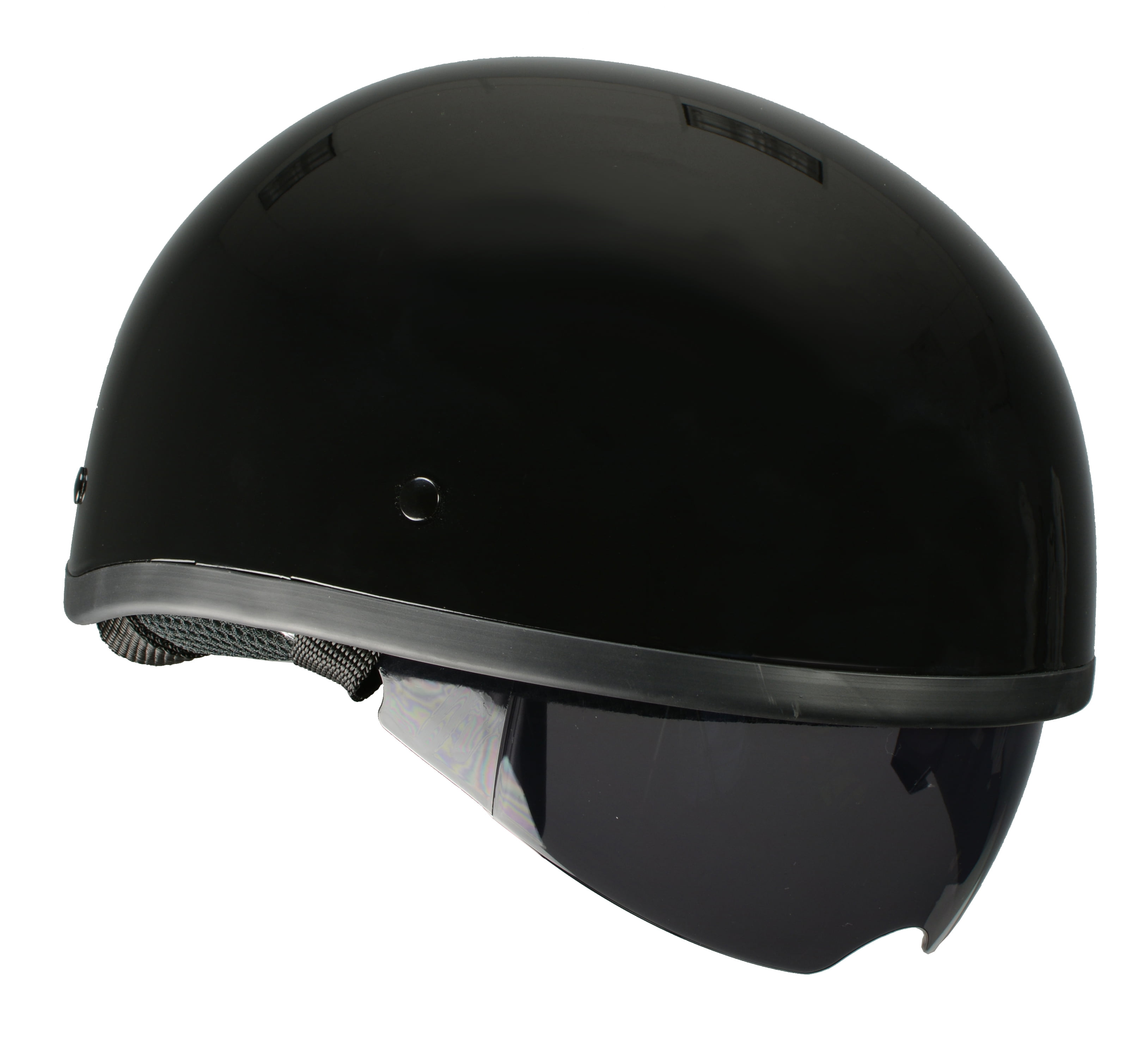 Milwaukee Performance Helmets Unisex-Adult Half Helmet Shiny Black, Medium 