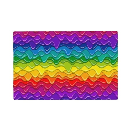 

Placemats Set of 4 Bright Rainbow Place mats for Dining Table Indoor/Outdoor Cute Heat Resistant Washable Table Mats(18 x 12 )