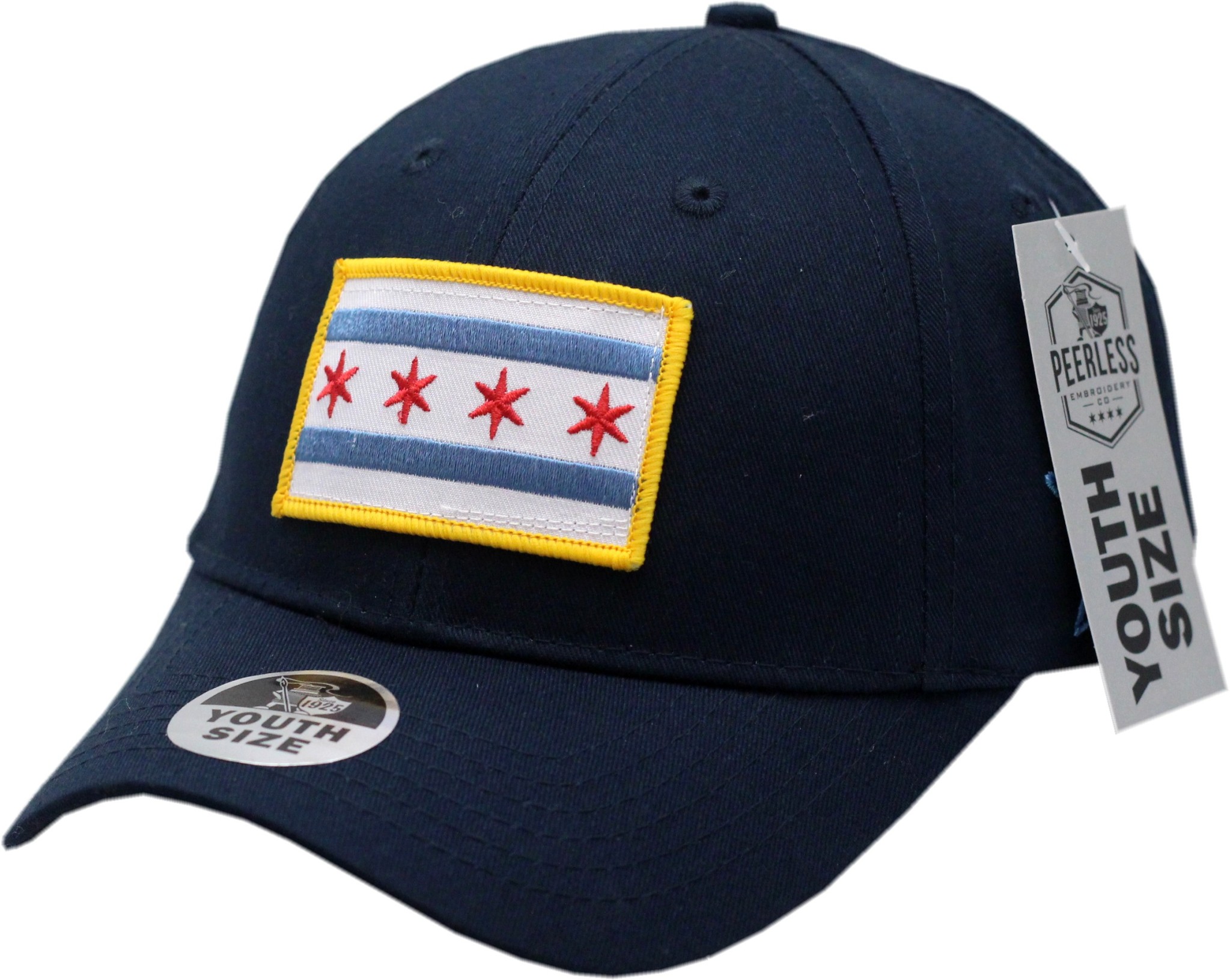 Peerless jessecmault  chicago flag youth hat adjustable strap navy