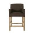 thumbnail image 6 of GDF Studio Chaparral Contemporary Fabric Upholstered Wood 26 inch Counter Stool, Brown and Weathered Brown, 6 of 8