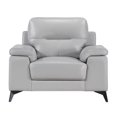 thumbnail image 2 of Mica 36 Inch Accent Chair- Metal Legs Light Gray Top Grain and Faux Leather, 2 of 5