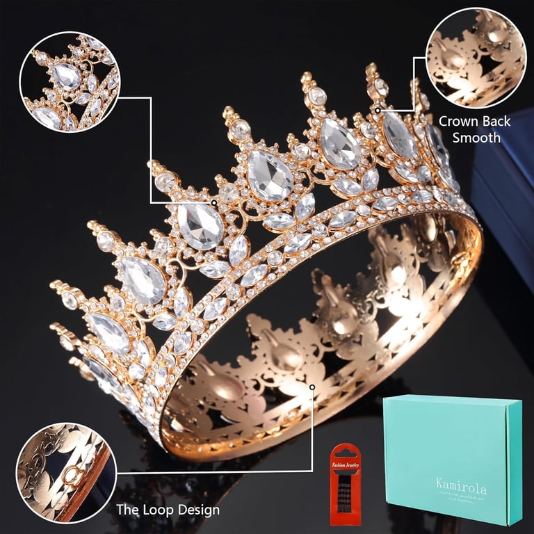 Queen Crown Rhinestone Wedding Amazon.com: YOUlDIANZI Queen Crown Rhinestone Wedding Crowns  main image 3