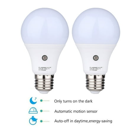 2pcs E27 6000k Led Dusk To Dawn Sensor Light Bulbs Built In 2pcs E27 6000k Led Dusk To Dawn Sensor Light Bulbs Built In Photosensor Detection Auto Switch Indoor Outdoor Lighting Lamp 7 W Cool White