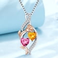 thumbnail image 2 of Taioiat Double Birthstone Necklaces for Women 18K Gold Plated Birthstone Rose Flower Jewelry Anniversary Valentines Day Mother's Day Birthday Gifts for Her Wife Girlfriend Mom, 2 of 7