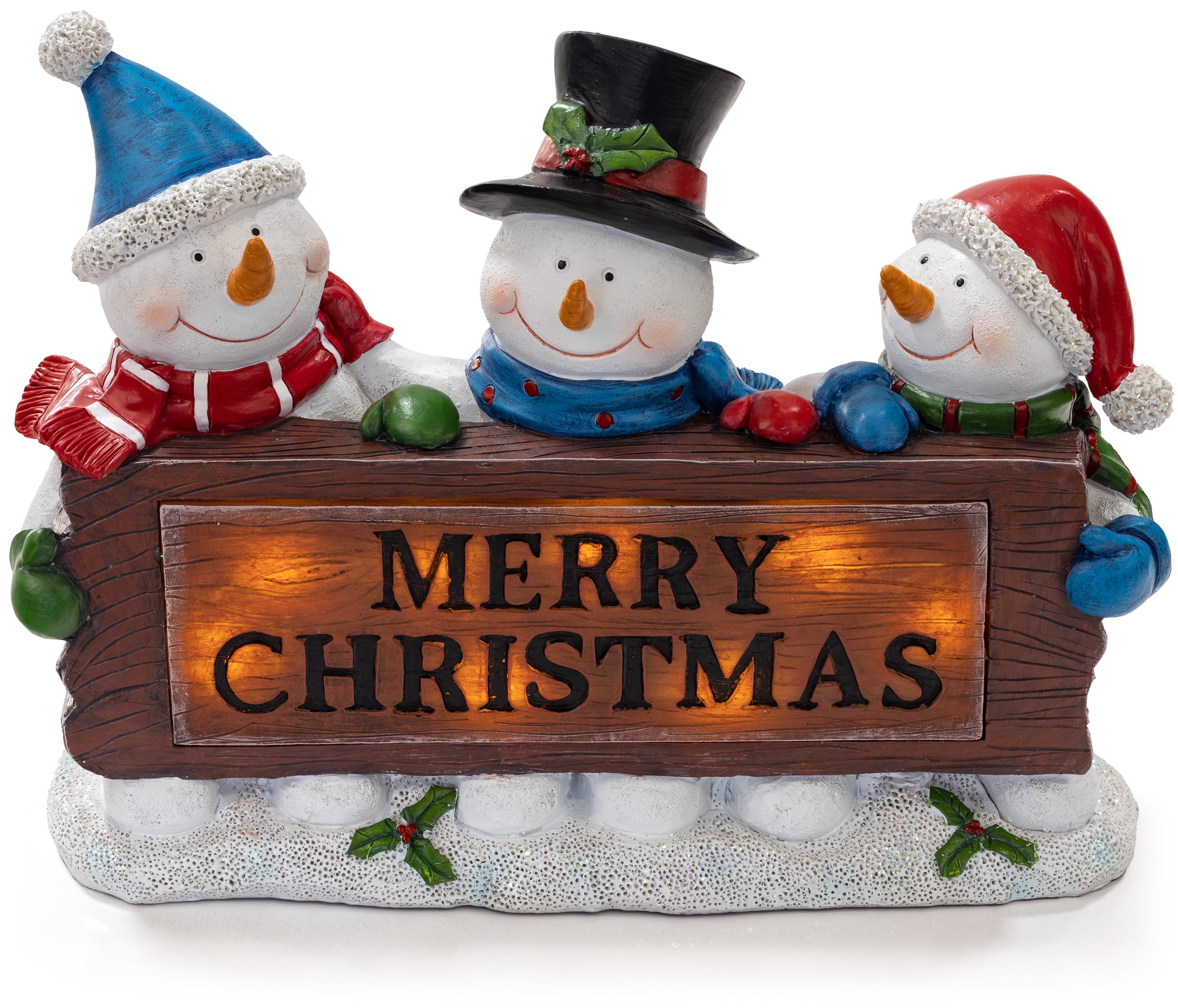 Vp Home Merry Christmas Snowman Trio Led Holiday Light Walmart Com Walmart Com