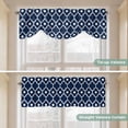 thumbnail image 3 of Tie Up Valance for Windows Blue Moroccan Design Curtains Valances Rod Pocket Valance Window Treatments Geometric Art Balloon Curtains for Kitchen Living Room Bedroom Bathroom Decor 54x18 Inch, 3 of 9