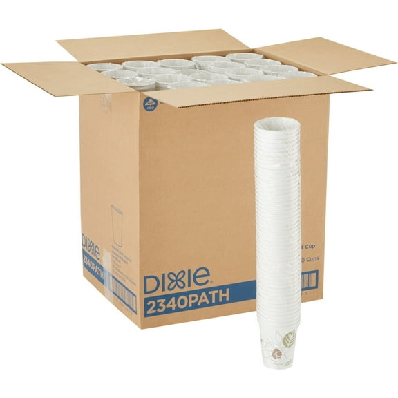 Dixie Pathways Paper Hot Cups By Gp Pro - 50 / Pack - 10 Fl Oz - 20 / Carton - White - Paper - Hot Drink